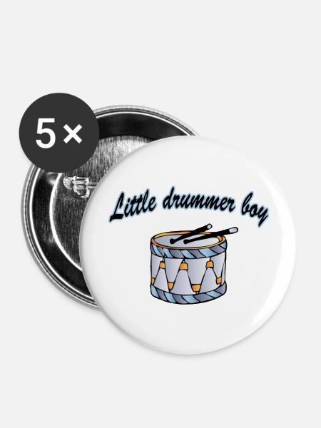 little drummer boy - Buttons groß 56 mm (5er Pack) - Weiß