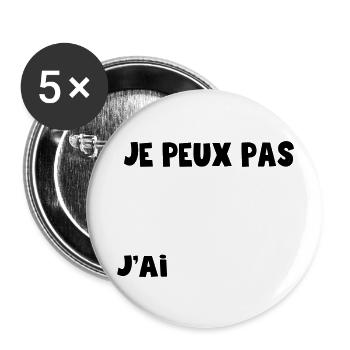 je peux pas j'ai ajoute tes mots - Lot de 5 grands badges (56 mm) - blanc - Devant
