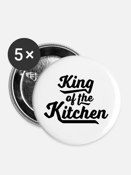 Kochen - Buttons groß 56 mm (5er Pack) - Weiß