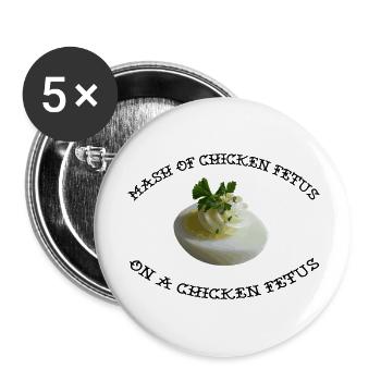 Oeuf Mayonnaise - Lot de 5 grands badges (56 mm) - blanc - Devant