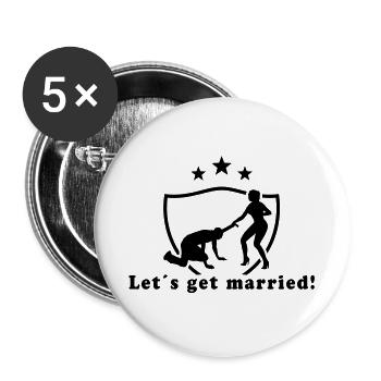 Let´s get married! - Lot de 5 grands badges (56 mm) - blanc - Devant