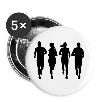 couple en cours d'exécution - Lot de 5 grands badges (56 mm) - blanc - Devant