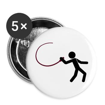 M8 mit Peitsche - Buttons groß 56 mm (5er Pack) - Weiß - Vorne