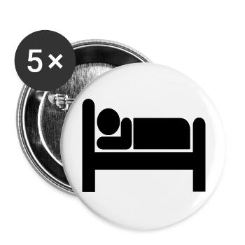 bett bed schlafen schlafzimmer sleeping room65 - Buttons groß 56 mm (5er Pack) - Weiß - Vorne