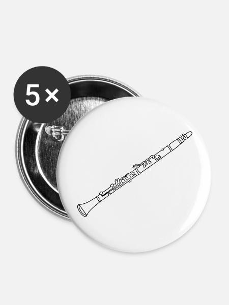 Clarinet - Buttons groß 56 mm (5er Pack) - Weiß