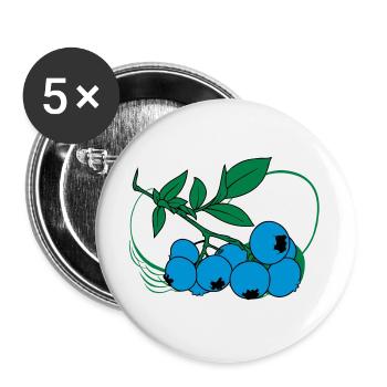 Blaubeeren - Buttons groß 56 mm (5er Pack) - Weiß - Vorne