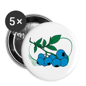 Blaubeeren - Buttons groß 56 mm (5er Pack) - Weiß - Vorne