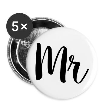 m simple - Lot de 5 grands badges (56 mm) - blanc - Devant