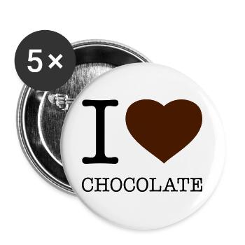 J’AIME LE CHOCOLAT Schokolade - Lot de 5 grands badges (56 mm) - blanc - Devant