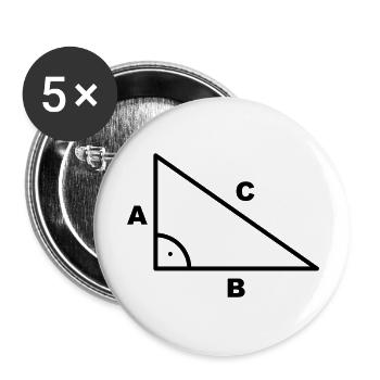 Mathematik Symbol - Dreieck - Rechter Winkel - Buttons groß 56 mm (5er Pack) - Weiß - Vorne