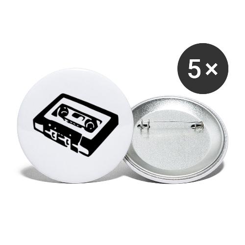 Retro-Kassette - Buttons groß 56 mm (5er Pack)