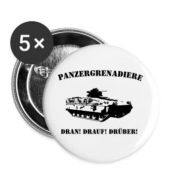 Panzergrenadiere Logo - Buttons groß 56 mm (5er Pack) - Weiß - Vorne
