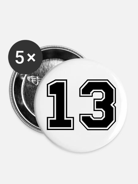 dreizehn - Buttons groß 56 mm (5er Pack) - Weiß