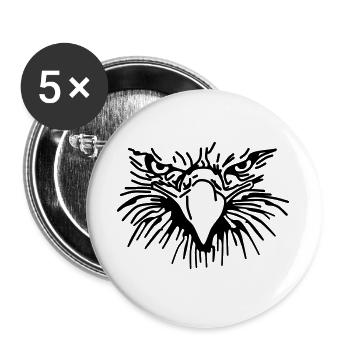 Böser Greif,Vogel,Geier,Adler,Raubvogel - Buttons groß 56 mm (5er Pack) - Weiß - Vorne