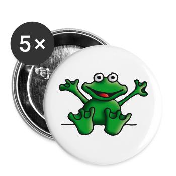 heart_frog_122011a - Buttons large 2.2''/56 mm (5-pack) - white - Front