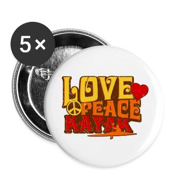 Love Peace Kayak - Buttons large 2.2''/56 mm (5-pack) - white - Front
