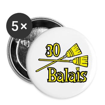 30 Jahre Besen - Buttons groß 56 mm (5er Pack) - Weiß - Vorne