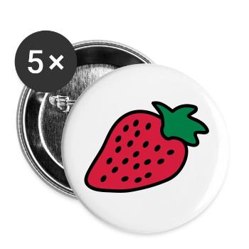 strawberry - Buttons large 2.2''/56 mm (5-pack) - white - Front