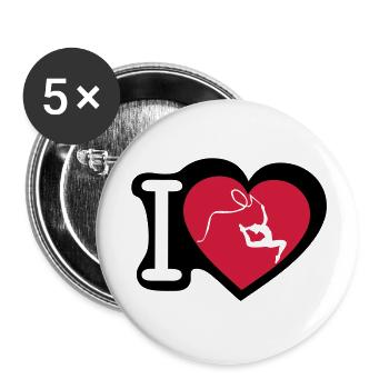 grs love heart heart gymnastique3 - Buttons large 2.2''/56 mm (5-pack) - white - Front