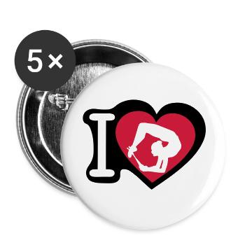 grs love heart heart gymnastique8 - Buttons large 2.2''/56 mm (5-pack) - white - Front