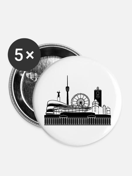 Stgt - Buttons groß 56 mm (5er Pack) - Weiß