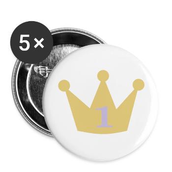 Crown for the first Birthday 1st birthday first - Buttons large 2.2''/56 mm (5-pack) - white - Front