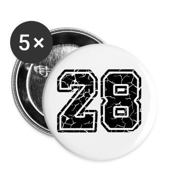 28 - Buttons groß 56 mm (5er Pack) - Weiß - Vorne