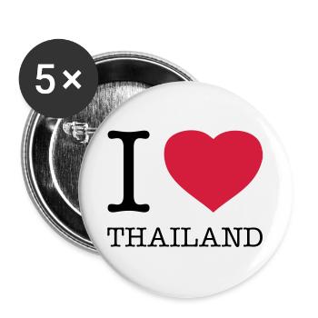 I LOVE THAILAND - Buttons groß 56 mm (5er Pack) - Weiß - Vorne