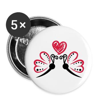butterflys_in_love__f2 - Lot de 5 grands badges (56 mm) - blanc - Devant