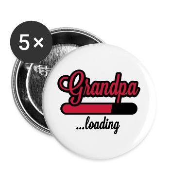 Grandpa loading - Buttons groß 56 mm (5er Pack) - Weiß - Vorne