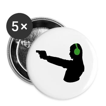 Sportschiessen -grau- - Buttons groß 56 mm (5er Pack) - Weiß - Vorne