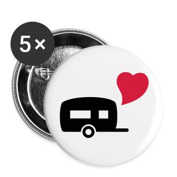 camping_love - Buttons groß 56 mm (5er Pack) - Weiß - Vorne