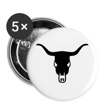 BULL SKULL - Lot de 5 grands badges (56 mm) - blanc - Devant