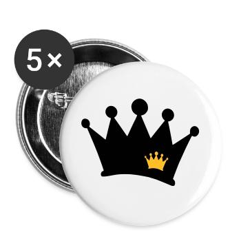 crown symbol - Buttons large 2.2''/56 mm (5-pack) - white - Front