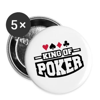 king_of_poker_design - Buttons groß 56 mm (5er Pack) - Weiß - Vorne