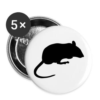 souris mouse silhouette ombre shadow8 - Lot de 5 grands badges (56 mm) - blanc - Devant