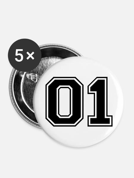 01 - Buttons groß 56 mm (5er Pack) - Weiß