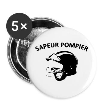 fire fighter - Buttons large 2.2''/56 mm (5-pack) - white - Front