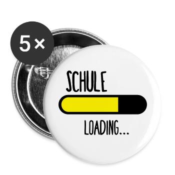 Schule Loading... - Buttons groß 56 mm (5er Pack) - Weiß - Vorne