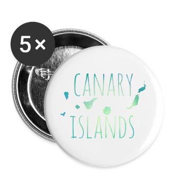 Canary Islands - Buttons groß 56 mm (5er Pack) - Weiß - Vorne