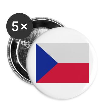 drapeau_republique_tcheque - Lot de 5 grands badges (56 mm) - blanc - Devant