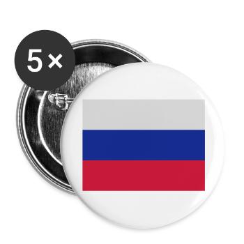 drapeau_russie - Lot de 5 grands badges (56 mm) - blanc - Devant