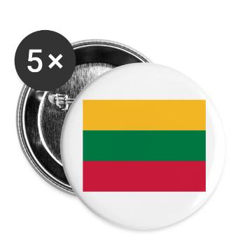 drapeau_lituanie - Buttons large 2.2''/56 mm (5-pack) - white - Front