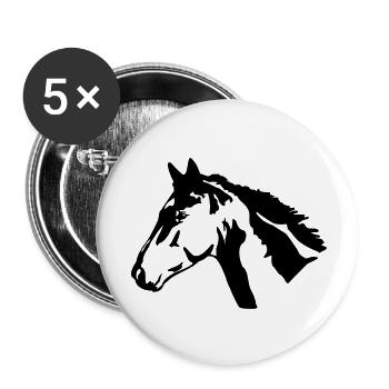 Horse - Buttons large 2.2''/56 mm (5-pack) - white - Front