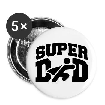 super_dad_r1 - Buttons groß 56 mm (5er Pack) - Weiß - Vorne
