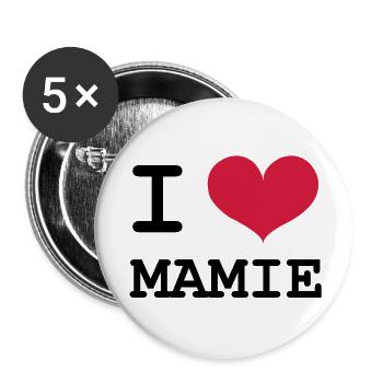 Ich liebe Oma! - Buttons groß 56 mm (5er Pack) - Weiß - Vorne