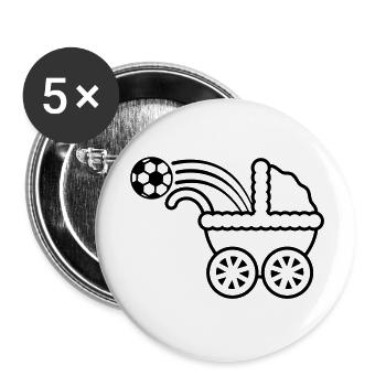 born_to_play_soccer - Buttons large 2.2''/56 mm (5-pack) - white - Front