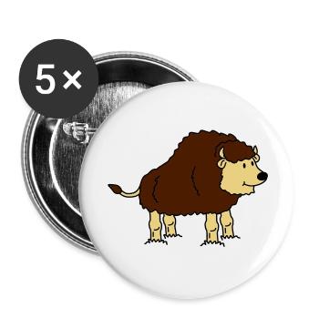 bison - Lot de 5 grands badges (56 mm) - blanc - Devant