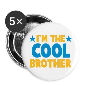 Ich bin der Bruder COOL! - Buttons groß 56 mm (5er Pack) - Weiß - Vorne