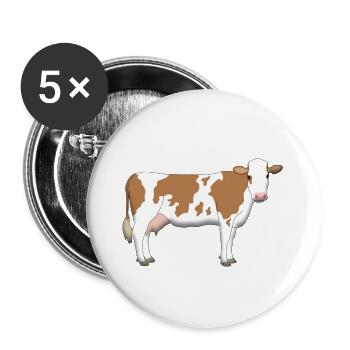 Cow 2 - Buttons large 2.2''/56 mm (5-pack) - white - Front